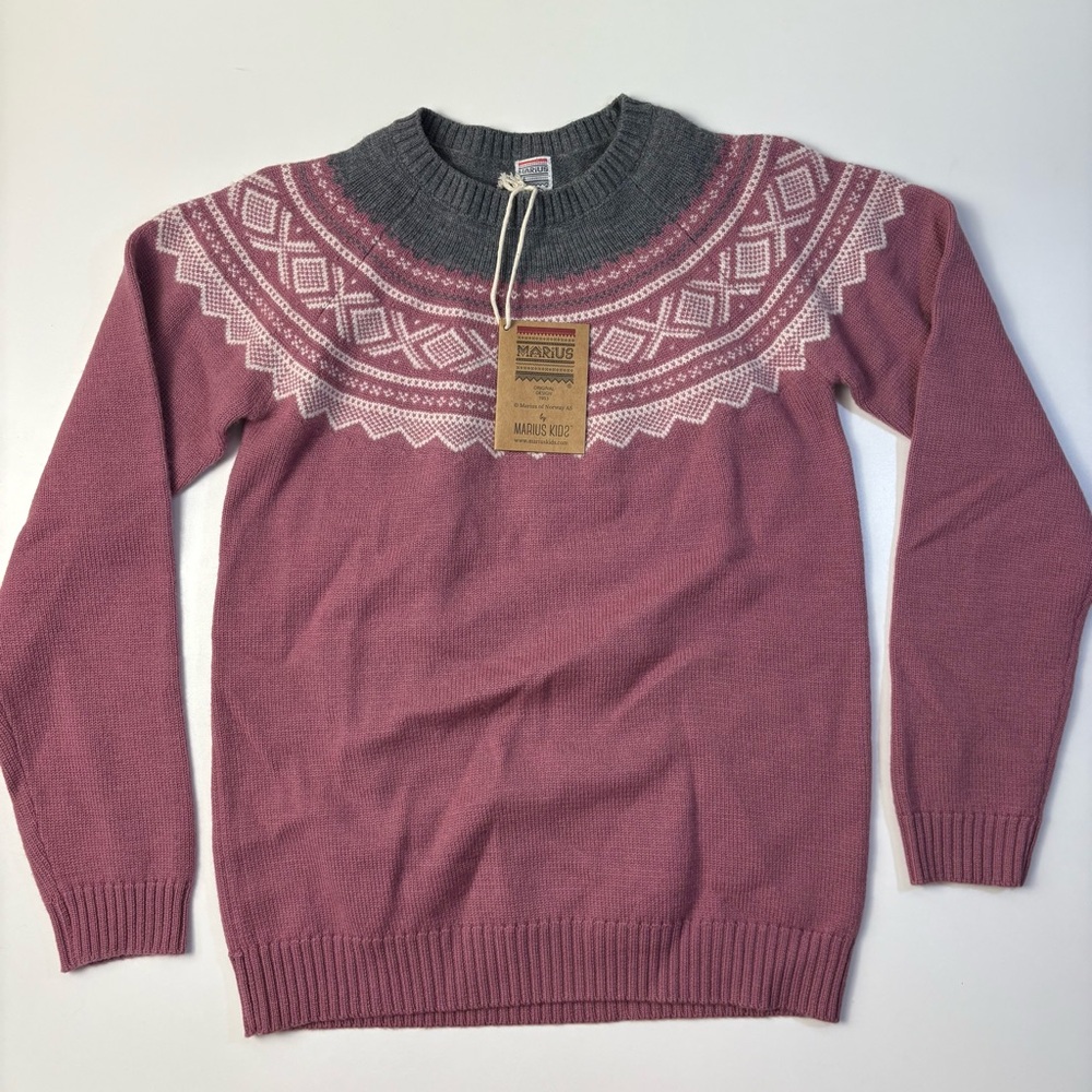 ✨ Marius Kids Norwegian Merino Wool Sweater Mesa Rose 14Y / 164cm NWT